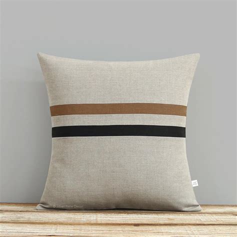 caramel and black striped pillows by jillian rene decor linen pillow covers linen pillows