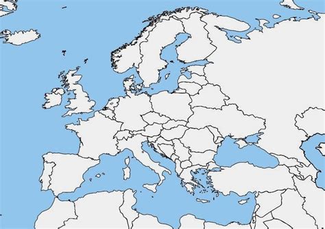 Die europakarte / landkarte von europa. Bild leere Europakarte - Kostenlose Bilder Zum Ausdrucken - Bild 7464.
