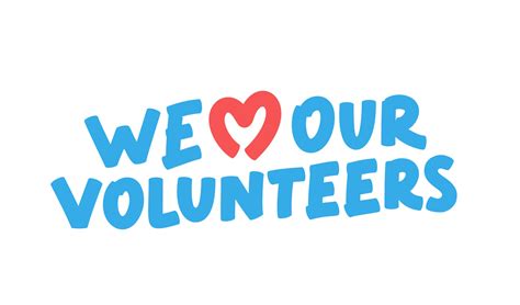 We Love Volunteers Vector Lettering Banner Edgewood Center For