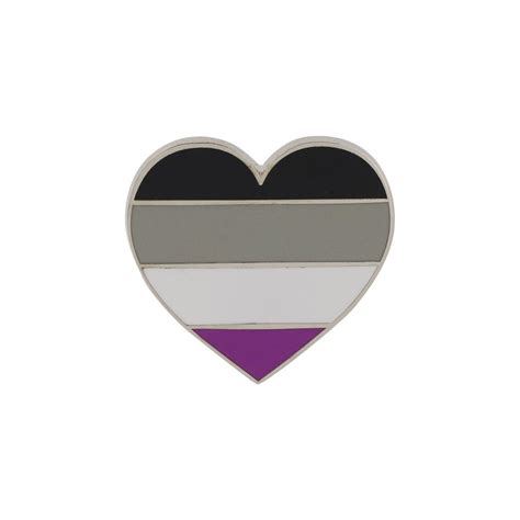 Asexual Pride Heart Shaped Flag Enamel Pin
