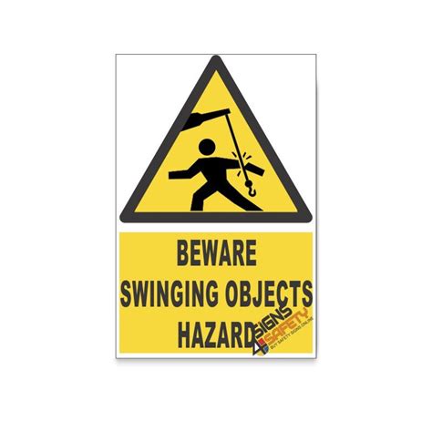 Nosa Sabs Swinging Objects Beware Hazard Descriptive Safety Sign