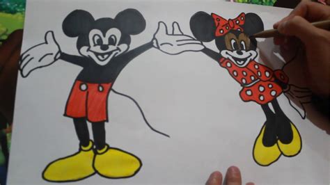 Cara Menggambar Micky Mouse Dan Minnie Mouse Mudah How To Drawing