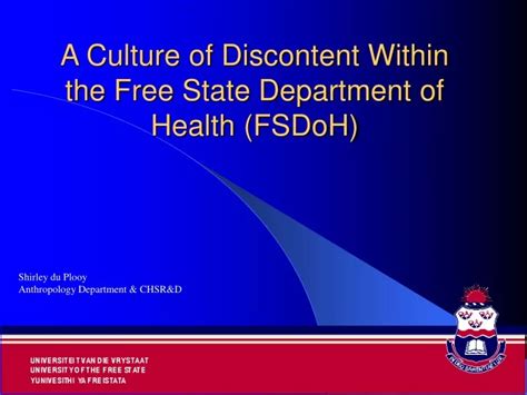 Ppt A Culture Of Discontent Within The Free State Department Of