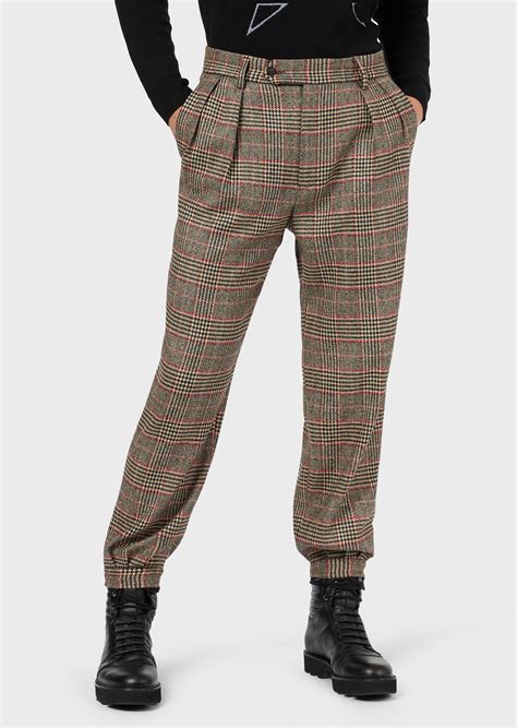 Pure Virgin Wool Flannel Trousers With Darts Man Emporio Armani