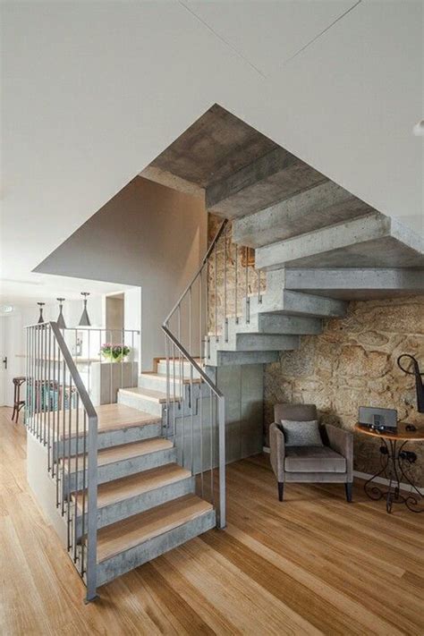 See full list on doityourself.com Love the mix of concrete stairs,steel rail, wood and stone ...