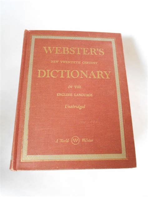 Vintage Websters New Twentieth Century Dictionary Of The