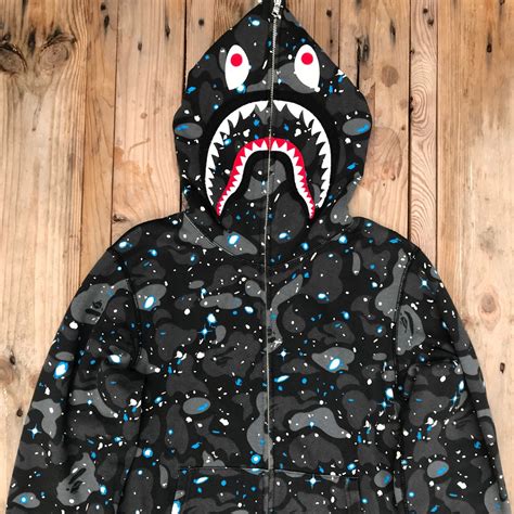 Bape Space Camo Glow Full Zip Shark Hoodie