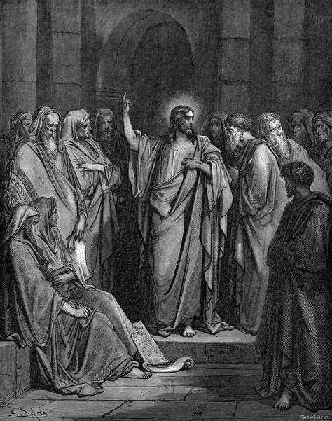 Christ In The Synagogue By Gustave Dore Fine Art Print