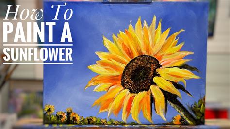 How To Paint A Sunflower Step By Step Acrylic Painting Youtube