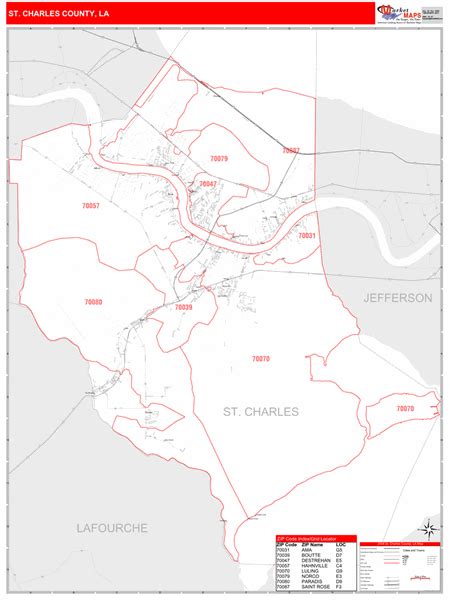 Digital Maps Of St Charles Parish County Louisiana