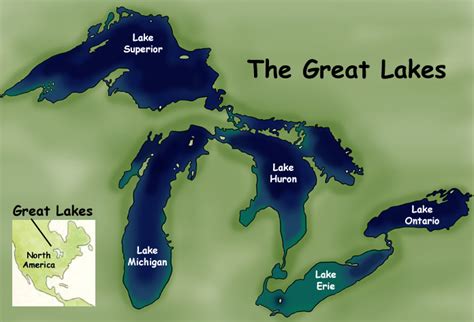 5 Great Lakes American Map Map