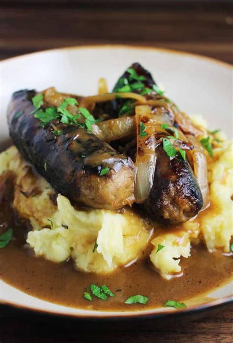 Bangers And Mash Recipe With Sweet Apple Gravy Our Happy Mess