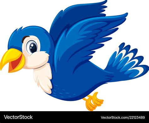 A Cute Blue Bird Flying Royalty Free Vector Image