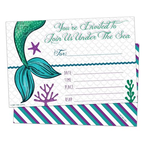 For further inspirtation visit our blog articles about fun sleepover activities & slumber party tips. Printed Fill In Blank Mermaid Birthday Invitations | Party ...