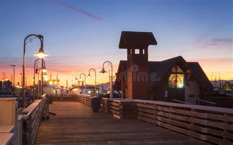 Sunset Over Fishermans Wharf San Francisco California United States