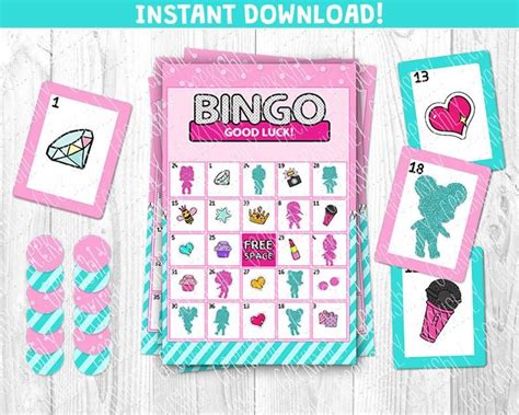 Doll Bingo Game Doll Party Printable Instant Download Etsy Party