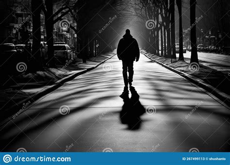 Walk Alone At Lonely Night Stock Illustration Illustration Of Morning
