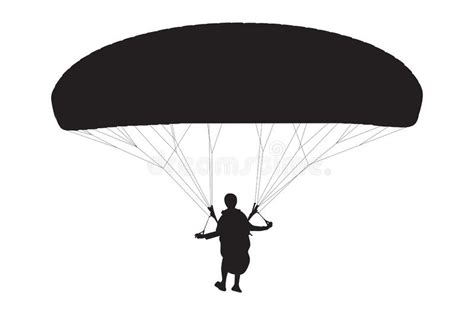 Paragliding Silhouette Isolated On White Background Stock Vector