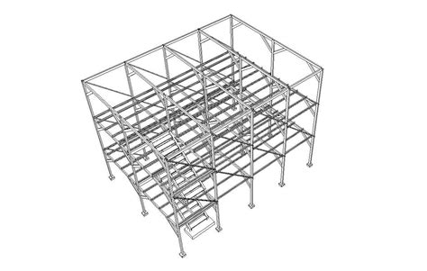 3d Isometric Structure View Cadbull