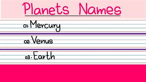 Planets Of The Solar System How To Write With Spellings And Reading