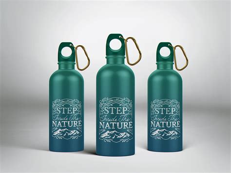 reusable water bottle mockup  behance