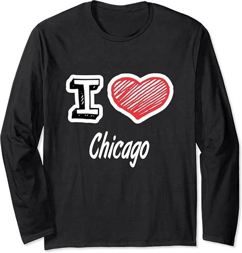 I Love Chicago Long Sleeve T Shirt Uk Fashion