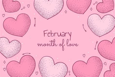 Free Vector Hand Drawn February Month Of Love Background