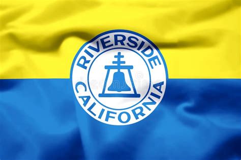 Riverside California Realistic Flag Illustration Stock Illustration