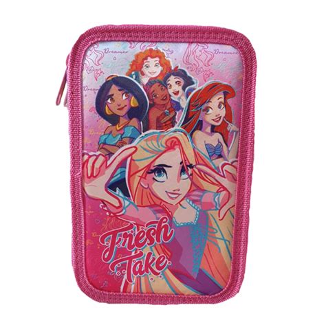 Princess Pencil Case Pink Girls Disney Princess Filled Pencil Case 3