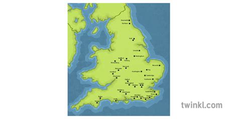 Norman Castles Map Of England Illustration Twinkl