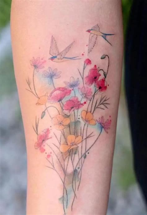 Share 80 Watercolor Floral Tattoo Latest Esthdonghoadian