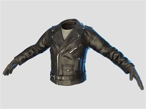 Black Leather Jacket 3d Model By Sashaherz