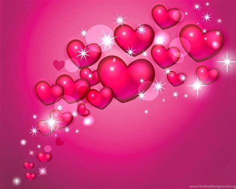 Pink Hearts And Stars Wallpapers Desktop Background
