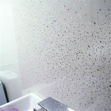 Platinum White Sparkle Large 10mm Thick Bathroom Shower Panel 24m X 1m
