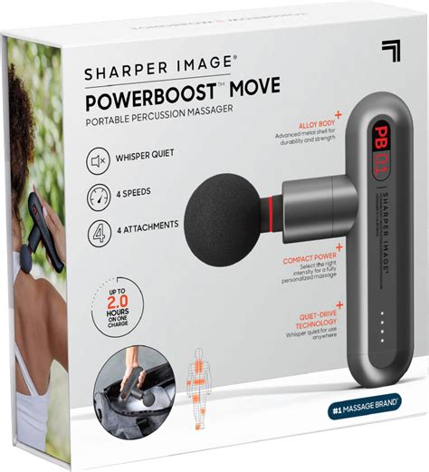 Sharper Image Powerboost Move Deep Tissue Travel Percussion Massager Grey Okinus Online Shop