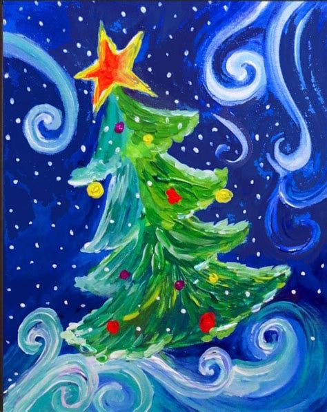 Beautiful Christmas Painting Christmas Tree Painting Christmas