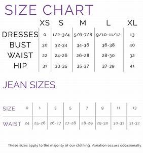 Size Chart Crowned With Grace Boutique