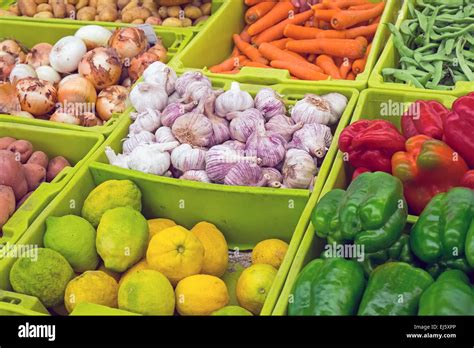 Colourful Vegetables For Sale At A Market Stock Photo Alamy