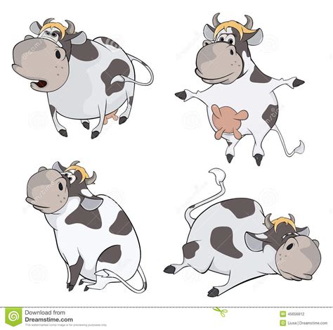 Happy Cowsclip Art Cartoon Stock Vector Illustration