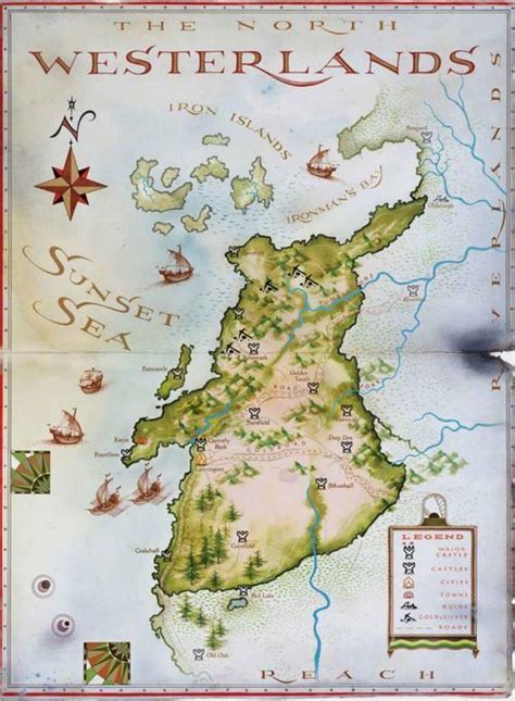 The Westerlands Map Game Of Thrones Art A Song Of Ice And Fire