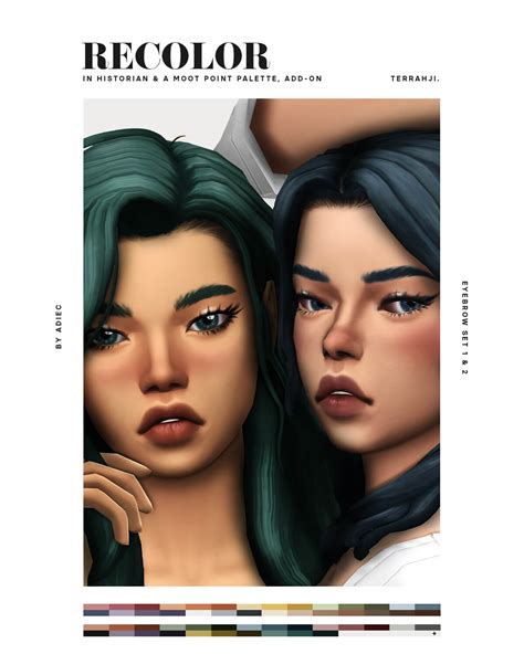 Sims 4 Adiec Eyebrow Set 1 2 Recolored In Micat Game