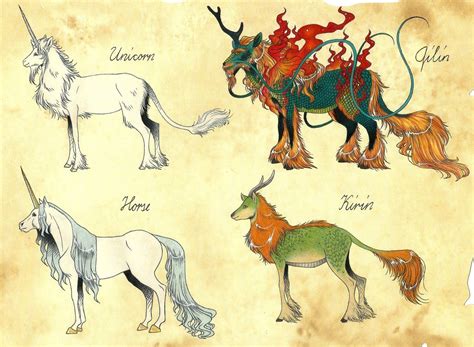 Unicorn And Qilin By Megaloceros Urhirsch On Deviantart Mythical