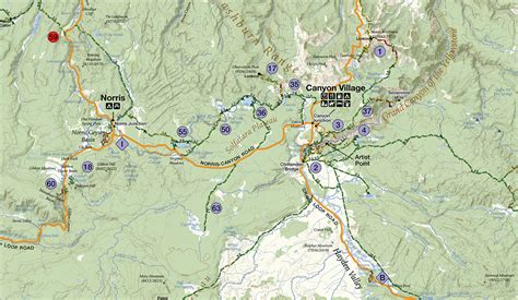 Yellowstone National Park Trail Map Ng
