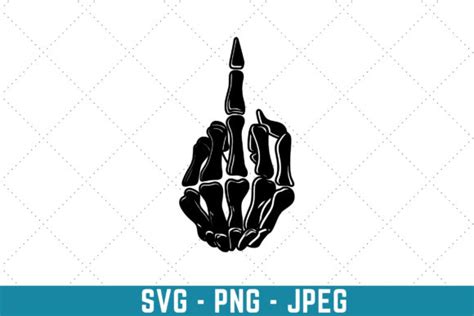 2 Skeleton Middle Finger Svg Designs E Gráficos
