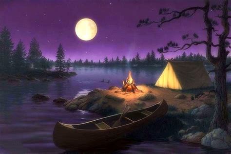 Moonlight Retreat Moons Lakes Fall Season Autumn Tent Love Four