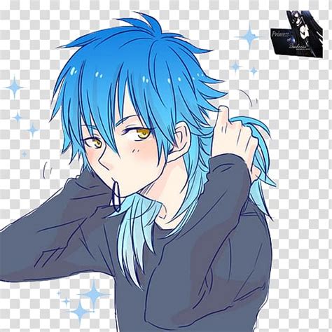 Blue Hair Anime Black Hair Manga Boy Transparent