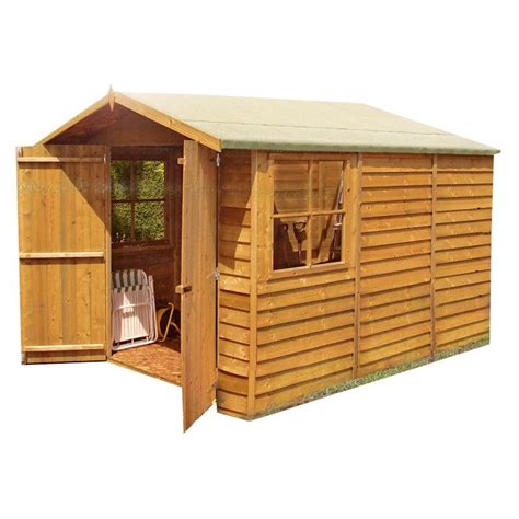 Shire Overlap Garden Shed 10x7 With Double Doors One Garden