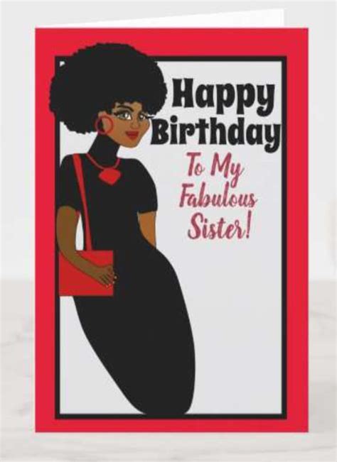 To My Fabulous Sister African American Birthday Holiday Card In 2021 African