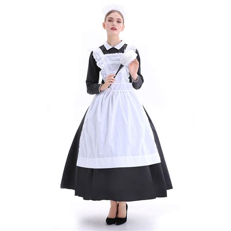 Women Maid Cosplay Costume France Manor Maid Dress Outfit Role Play