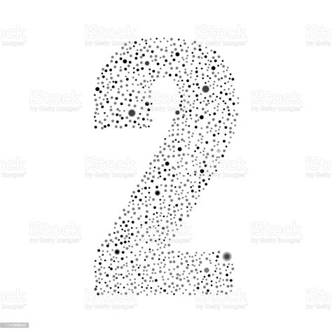 Vector Random Grey Small Dots Number 2 Stock Illustration Download